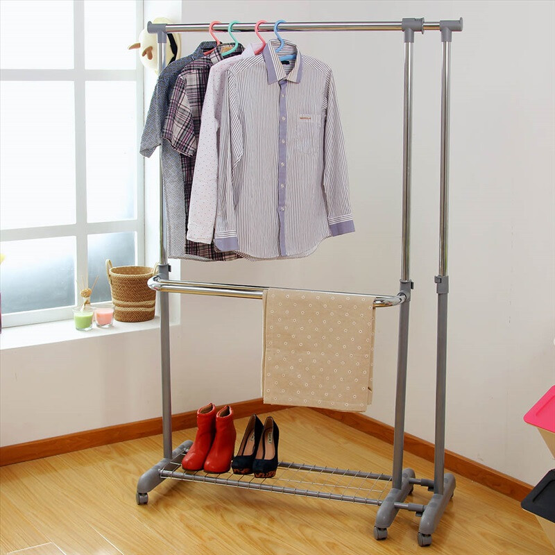 創意升降單桿晾衣架 移動式陽臺晾曬新體驗